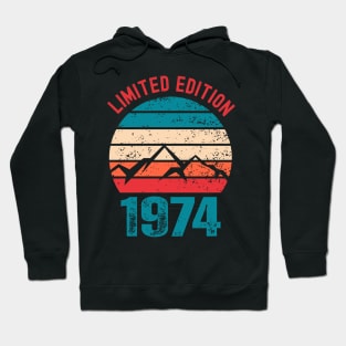 Limited Edition 1974 Vintage Sunset Mountain Climbing Hiking Hoodie